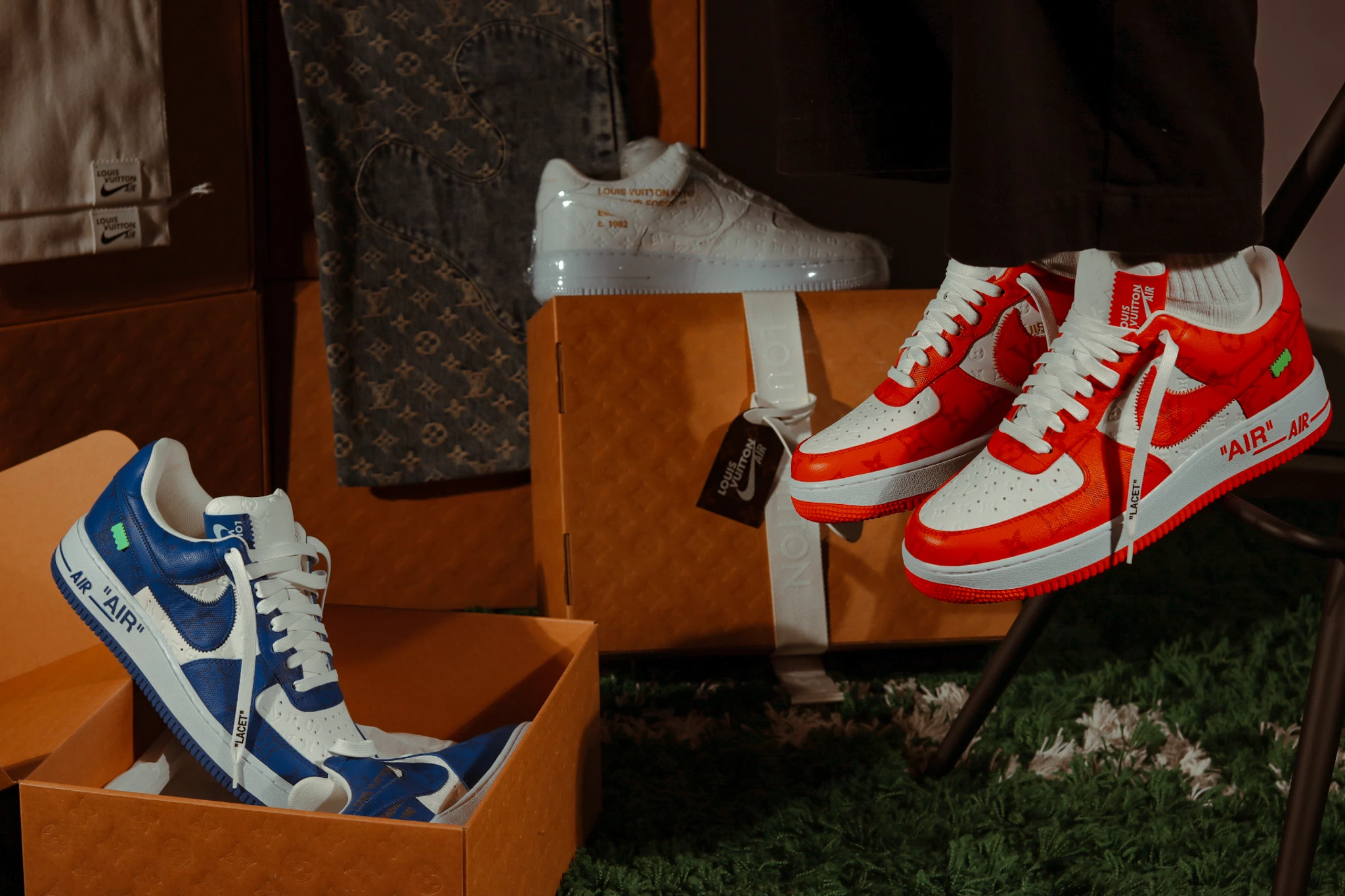 Editorial flat lay of curated vintage pieces from the Elusive archive